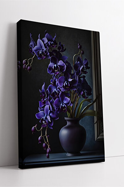 KOSS Dijital Pictură decorativă modernă pe pânză, realizată cu compoziții artistice elegante, cu orhidee mov într-o vază
