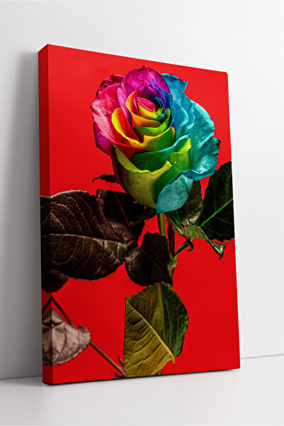 KOSS Dijital Floare de trandafir multicoloră, pictură pe pânză vibrantă pentr...