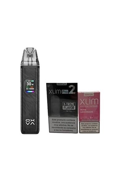 OXVA Xlim Pro 2 Pod Kit - Platinum Black + Xlim Rose Lemonade 20mg (3-pack)