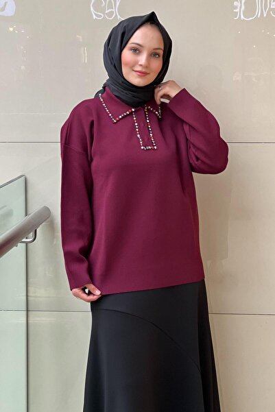 Ghisa Shirt Collar Collars Colorful Stone Knitwear Tunic