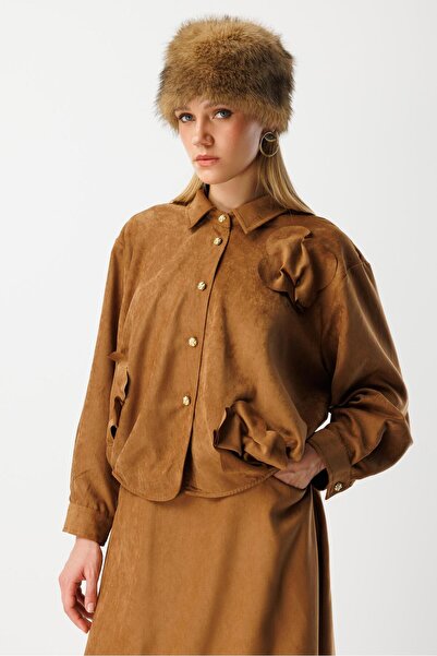 Ghisa Embossed Piece Detailed Shirt Skirt Set