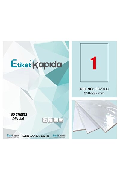 ETİKET KAPIDA A4 Yapışkanlı Hazır Etiket - Laser Etiket 210*297 mm 100 SAYFA ...