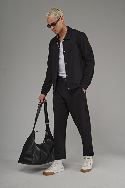 Butik Trend Biz Regular Snap Fastener Jacket Pants Bottom Top Set