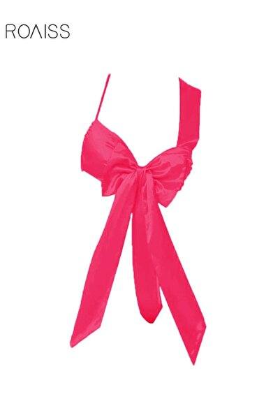 ROAISS ملابس نوم نسائية ضيقة للجسم، بيجامات دانتيل بعقدة فيونكة، بيجامات للمن...