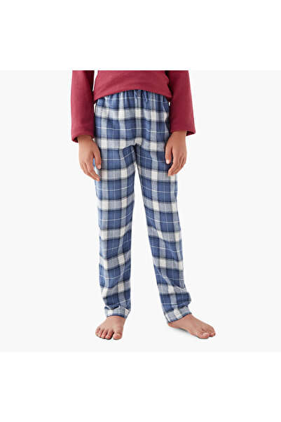 Juniors Printed T-shirt and Checked Pyjama Set