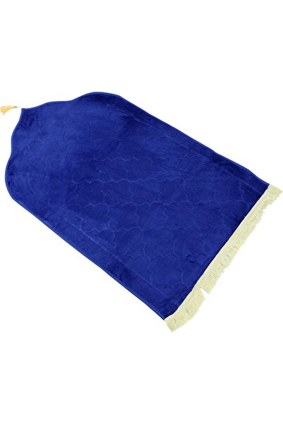 Home Dwell Premium Velvet Prayer Mat 70x110 cm – Anti-Slip with Tasbeeh – Blue