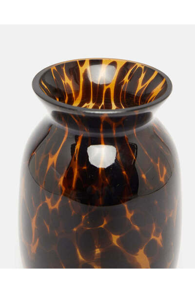 REDTAG Safari Brown Embellished Cheetah Glass Vase