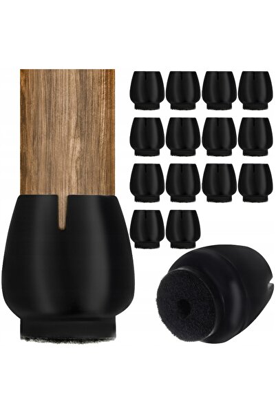 FORHOUSE Huse de protecție pentru picioare de scaun, manșon minimalist anti-zgârieturi, 16 bucăți, 12-16 mm, negre