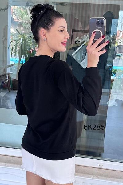 İnce Topuk Collar Detail Modal Sweatshirt 6K285