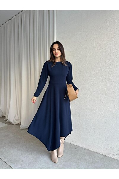 Mooi Butik Morata Midi Dress 8517 - Navy Blue