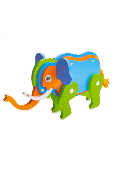 Nurio Wooden Assembly Pieces - 21 Pieces - Elephant -