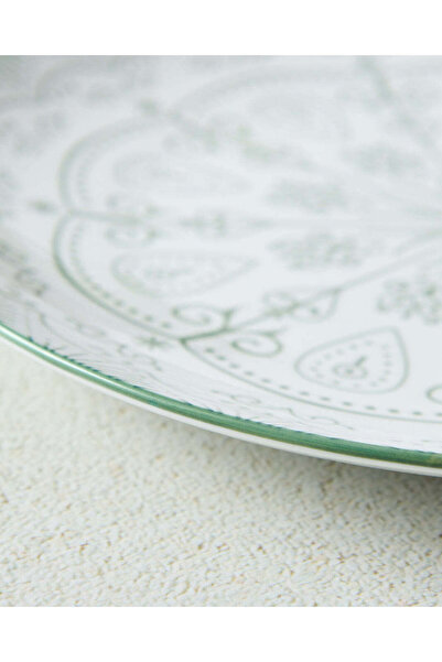 REDTAG Green Floral Pad Print Dinner Plate