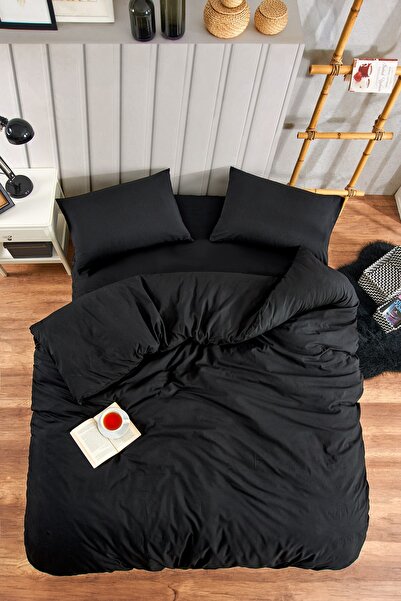 Publin Home طقم غطاء لحاف مزدوج أسود
