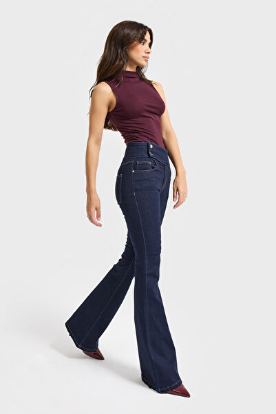 its basic Women's Indigo Color 7W5-50 Flare Fit Elastane Fabric Denim Jean