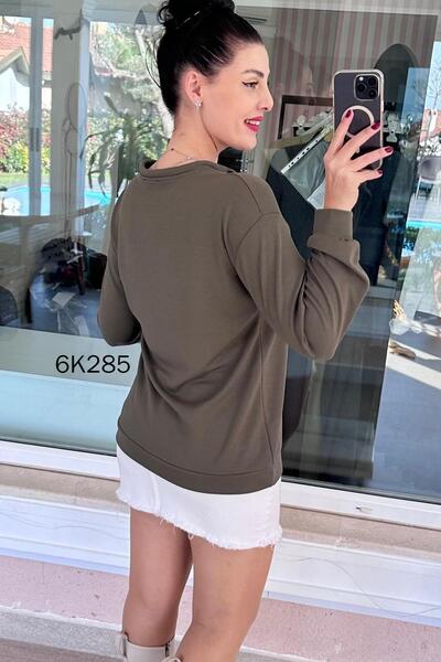 İnce Topuk Collar Detail Modal Sweatshirt 6K285