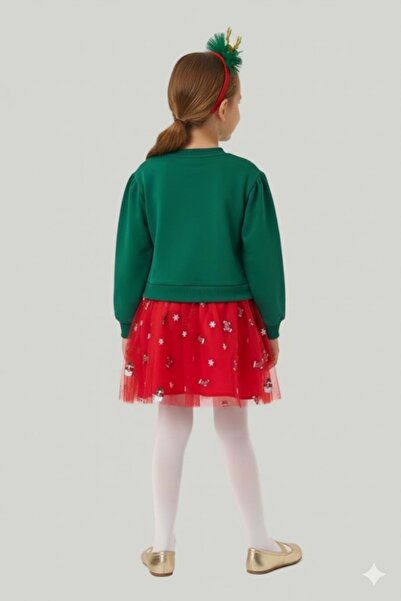 wakawakakidsstore New Year Themed'Joy' Printed Skirted Set (Red/Green Options)