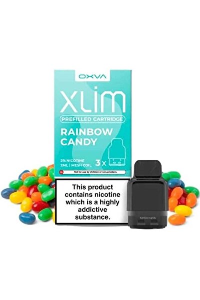 OXVA Xlim Pro 2 Pod Kit - Silver Carbon + Prefilled Rainbow Candy 20mg (3-pack)