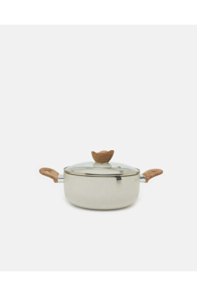 REDTAG Beige Aluminum Non Stick Dutch Oven With Glass Lid (22Cm)
