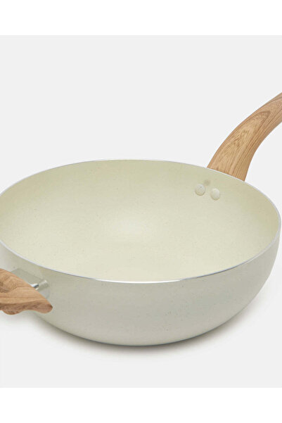 REDTAG Beige Aluminum Non Stick Wok Pan (24Cm)