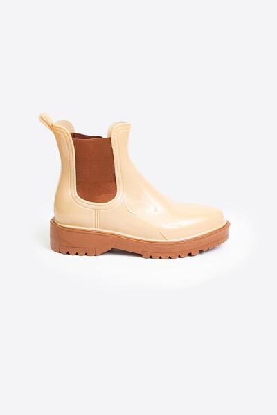 LETOON Kadın Parlak Chelsea Yağmur Botu –Kalın Taban Bot