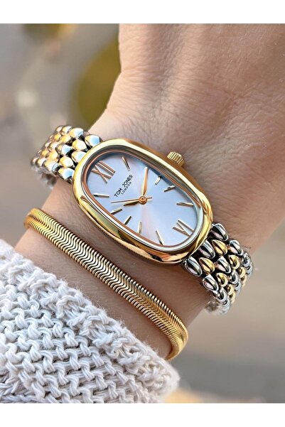 Tom Jones ساعة يد نسائية من الفولاذ المقاوم للصدأ، لا تفقد لونها، مقاومة للماء حتى 3 أتم، طراز BTJ.YN10035.4