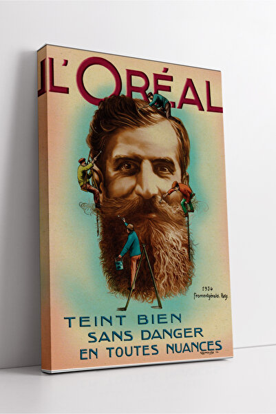 KOSS Dijital Pictură pe pânză cu barbă vintage L'Oréal, design retro francez,...