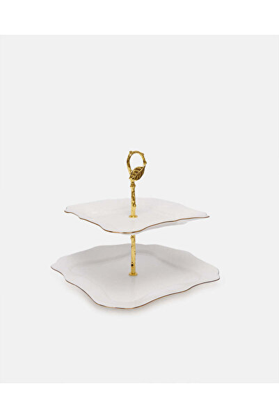 REDTAG White Square 2 Tier Cake Stand