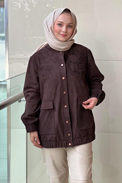 Nuss Front Snap Fastener Double Pocket Suede Cap