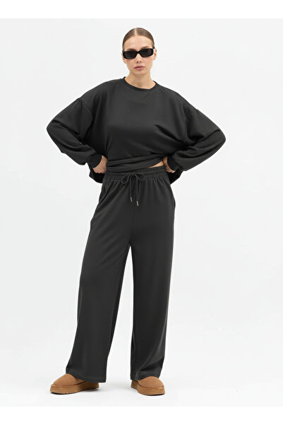 YAKAMEL Women's Modal Long Sleeve High Waist Loose Leg Tracksuit Set