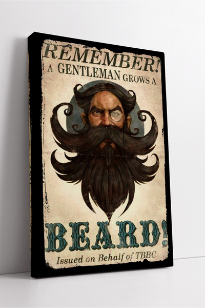 KOSS Dijital Vintage Bearded Gentleman Illustrated Barber Concept Retro Style...