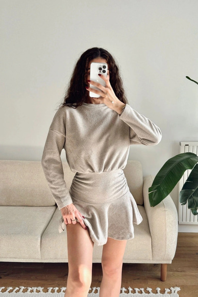 MARTYZ Drawstring Thessaloniki Fabric Mini Dress