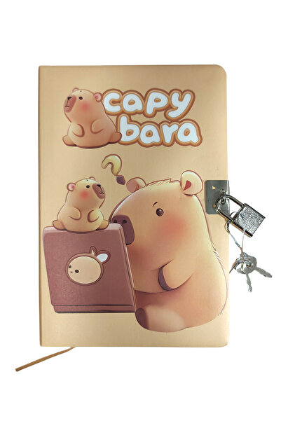 Limmy Capybara Scrapbook (Diary) Locked Notebook 80 Sheets - Tablet Capybara