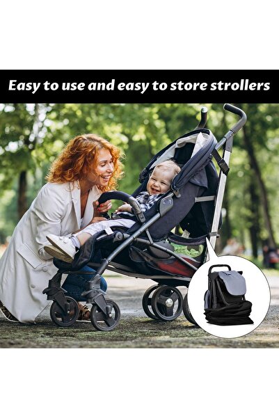 Generic Waterproof Stroller Travel Bag by Qianeffort — Foldable Airline Stroller Cover (Black)