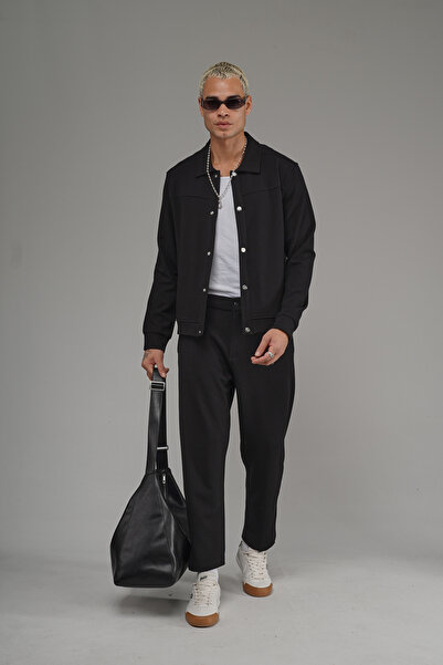 Butik Trend Biz Regular Snap Fastener Jacket Pants Bottom Top Set