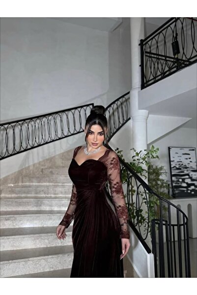 LMAURA Elegant Korean velvet evening dress