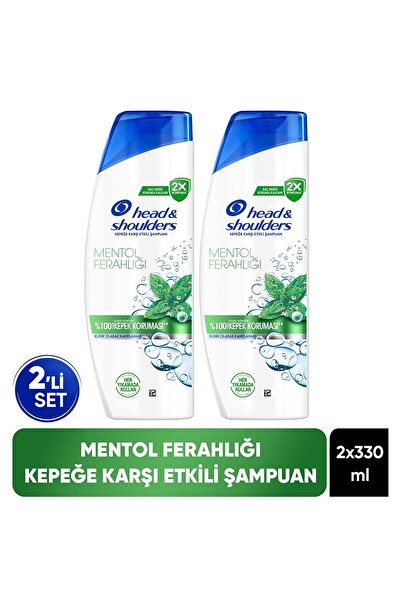Head & Shoulders 2'si 1 Arada Mentol Ferahlığı Kepek Karşıtı Şampuan 330ml x ...