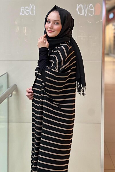 Nurcan Çetin Horizontal Striped Cap Inner Tunic Pants 3-Piece Set