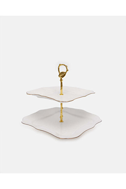 REDTAG White Square 2 Tier Cake Stand