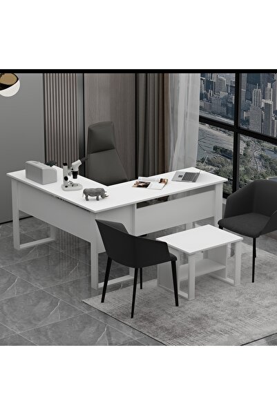 Betroya Landi Sehpalı Ofis Masası Beyaz