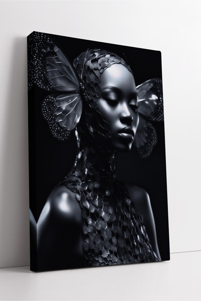 KOSS Dijital Φουτουριστικό γυναικείο πορτρέτο με φτερά πεταλούδας Ψηφιακή αισ...