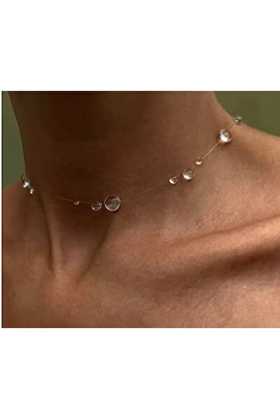 OEM Transparent Waterdrop Necklace Aqua Pendant, Adjustable Size, Acrylic