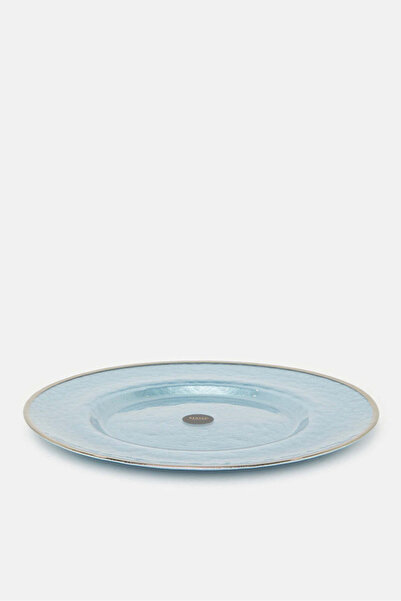 REDTAG Blue Glass Charger Plate With Silver Rim