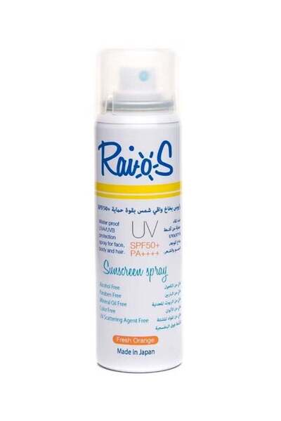 Raios بخاخ واقي من الشمس برائحة البرتقال المنعش 70 مل