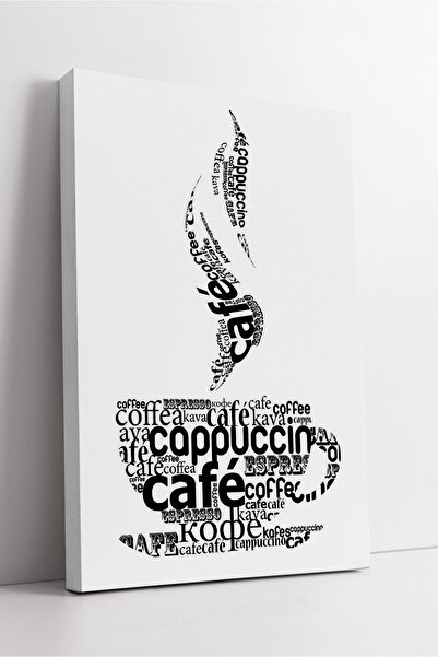 KOSS Dijital Artă tipografică a cafelei Decor de perete pentru bucătărie Negru Alb Design modern Model de pictură pe pânză
