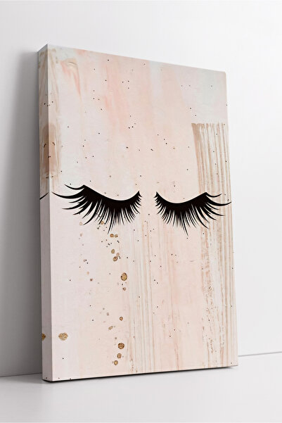 KOSS Dijital Μίνιμαλ ζωγραφική με θέμα τις βλεφαρίδες, απαλό ροζ, μοντέρνος π...