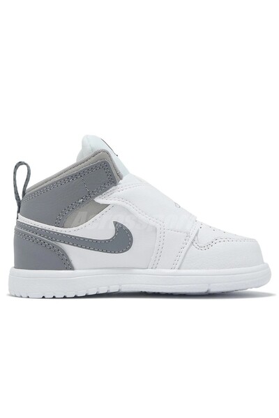Nike Sky Jordan 1 Td Leather Infant Sneaker Genuine Leather Velcro Strap Children's Casual Sports Shoes White