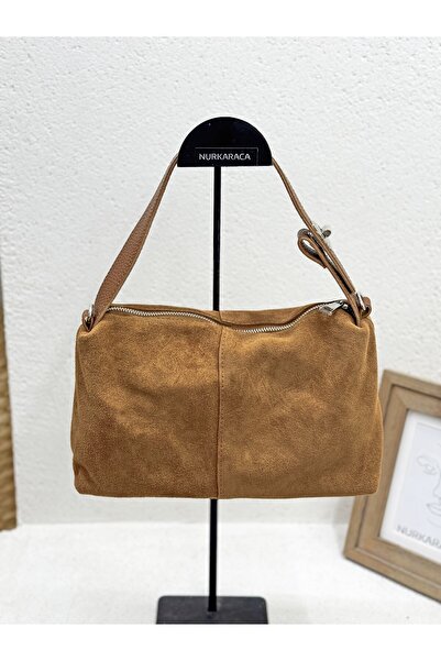NUR KARACA 26K494 HAKİKİ DERİ SÜET HEM KOL HEM ÇAPRAZ ÇANTA KADIN