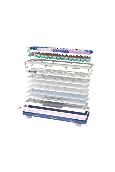 REDRAGON Flekact Pro Bluetooth and wireless mechanical gaming keyboard white Anime RGB lighting