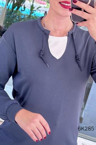 İnce Topuk Collar Detail Modal Sweatshirt 6K285