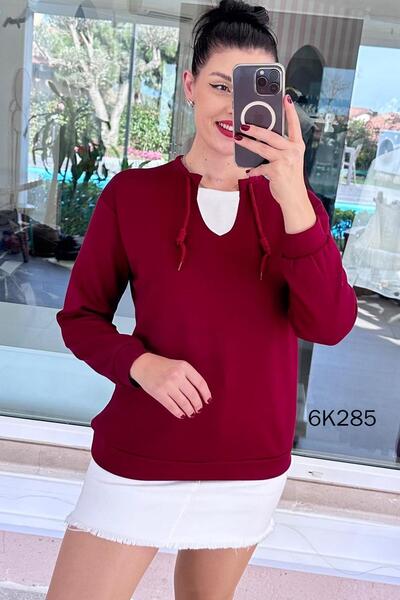 İnce Topuk Collar Detail Modal Sweatshirt 6K285